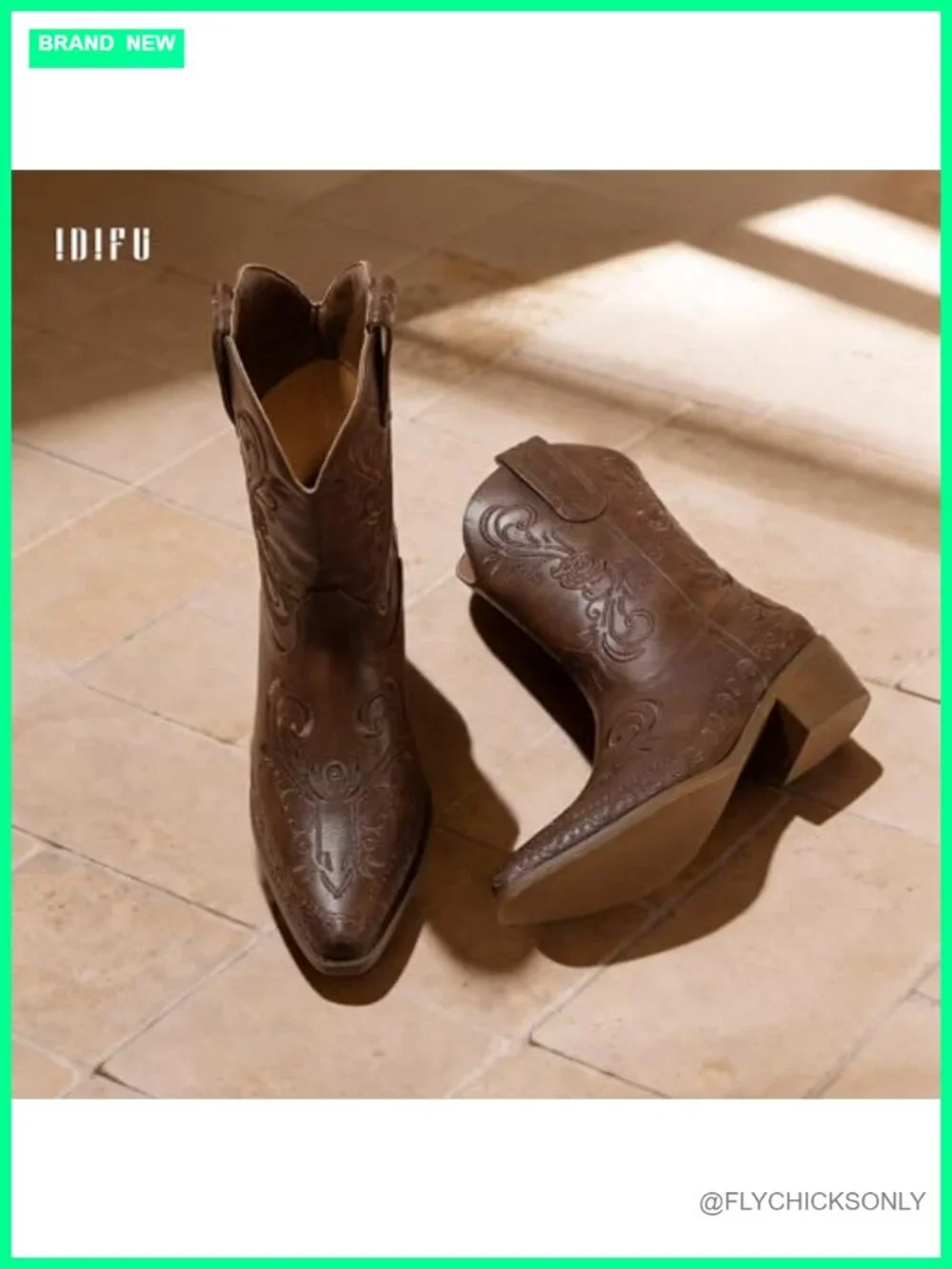Cowboy Ankle Boots for Women Embroidered Pointed Toe Chunky Heel Western